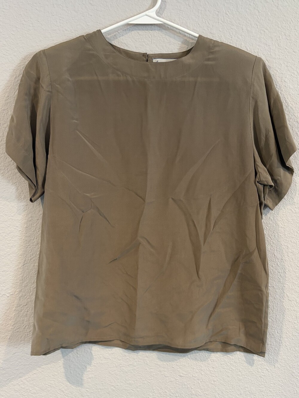 Anna And Frank Vintage Womens Classic Casual‎ 100% Silk Short Sleeve Boxy Top SP